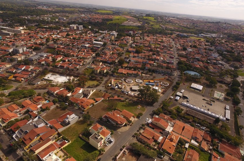 Vista aérea da cidade de Jaguariúna